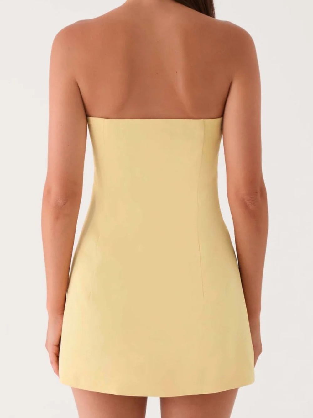 Peppermayo Sorority Ayanna Strapless Pastel Butter Yellow Mini Dress NWT - Picture 2 of 12